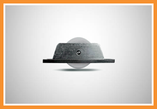 Roldana de nylon com caixa superior aberta para ferro redondo