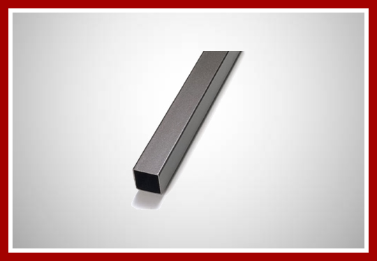 Tubo quadrado preto 100 x 100 meia barra